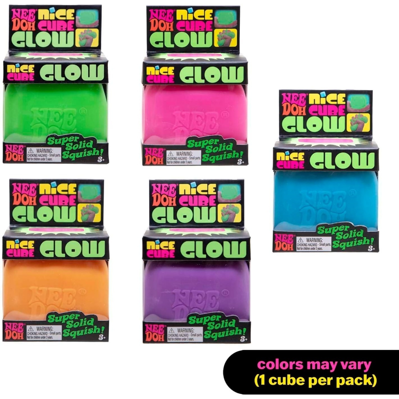 NeeDoh Nice Cube Glow – Glows in the Dark – Assorted - Image 2